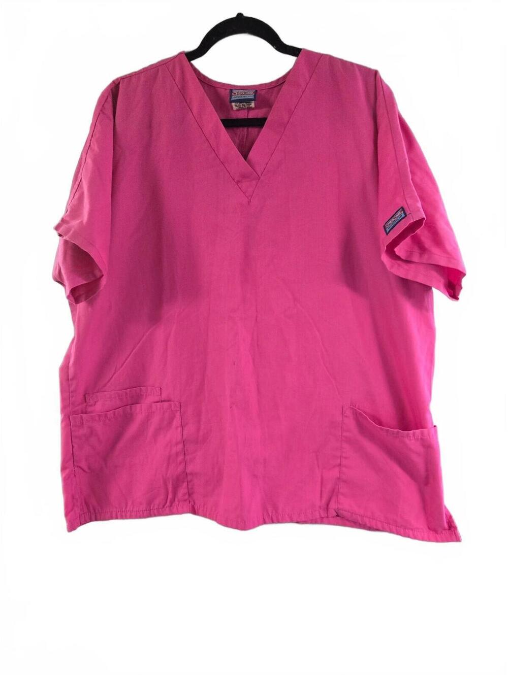 Cherokee Authentic Scrubs Workwear Pink Medical Scrub Top XL